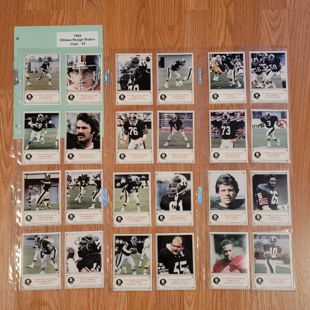 CFL Ottawa Rough Riders Card Sets 1982 to 1985